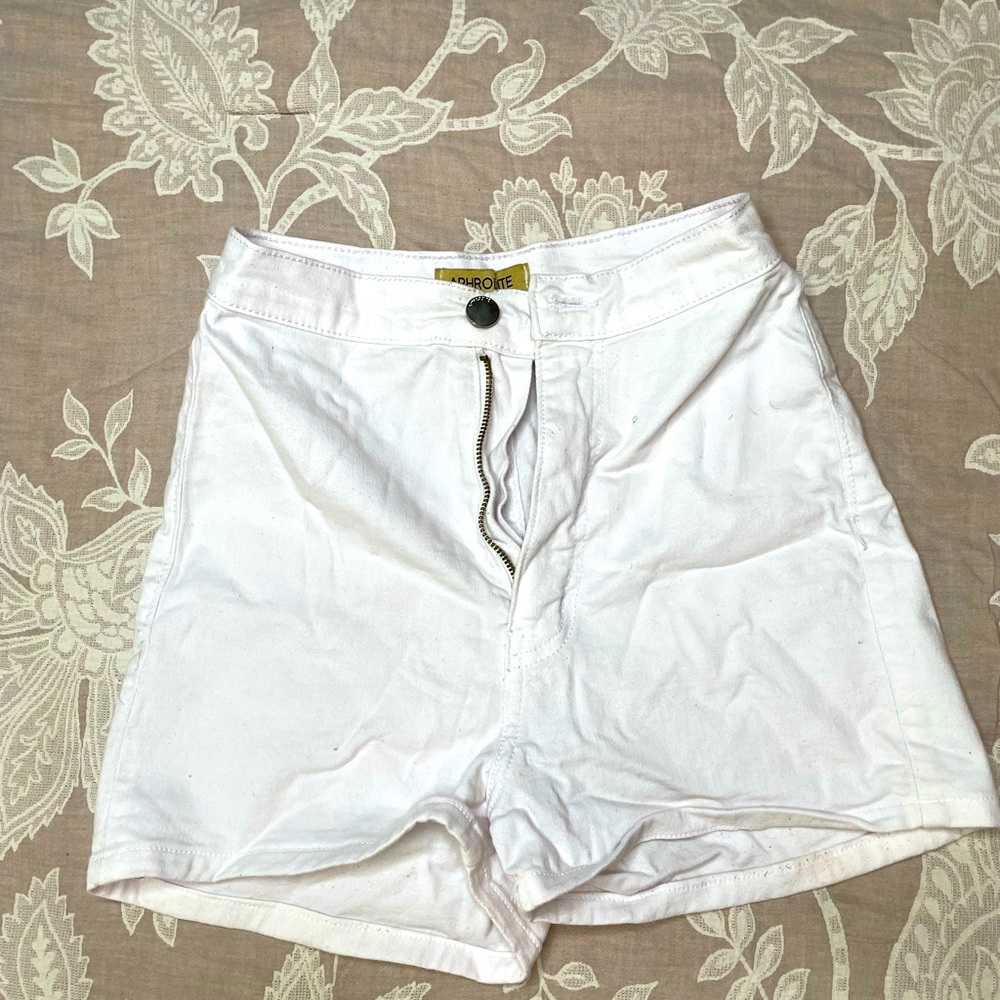 High Waisted White Shorts